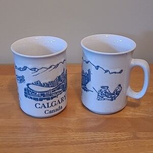 VINTAGE CALGARY CERAMIC MUGS, Set of 2, Made in Korea